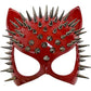 Spike Cat Face Masquerade Mask: Red