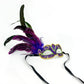 Mardi Gras Cocktail Feather 1/2 Mask