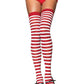 Striped Nylon Thigh Highs