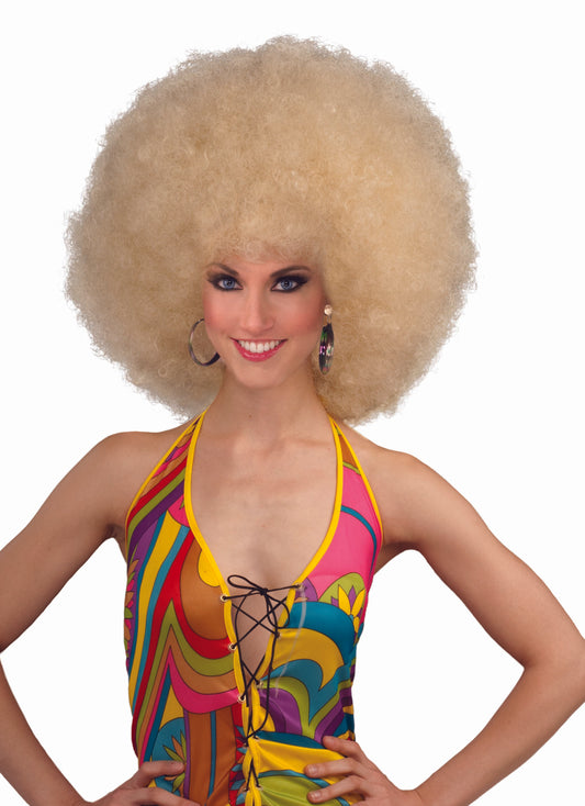 Deluxe Mega Fro Wig (Afro): Blonde