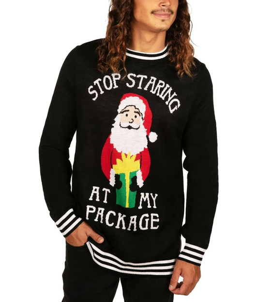 Stop Staring Santa Men's Ugly Christmas Sweater