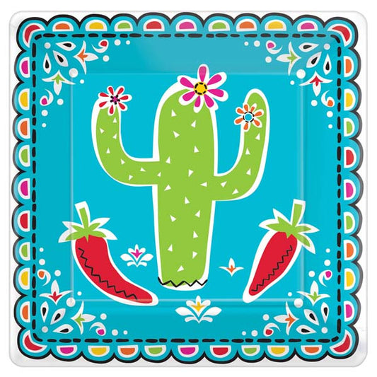 7” Square Plate: Picado De Papel (18ct.)