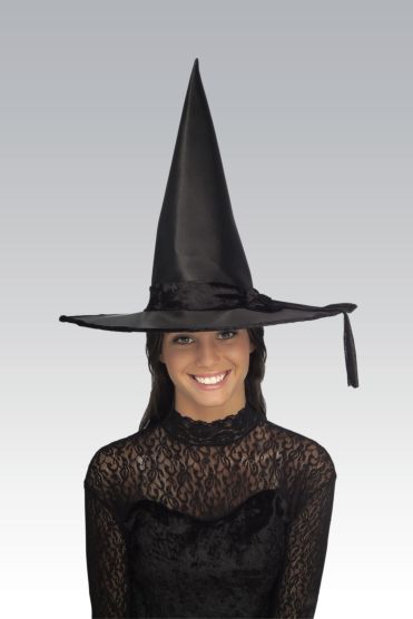 Satin Witch Hat - Black