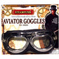 Steampunk Aviator Goggles: Black/Silver