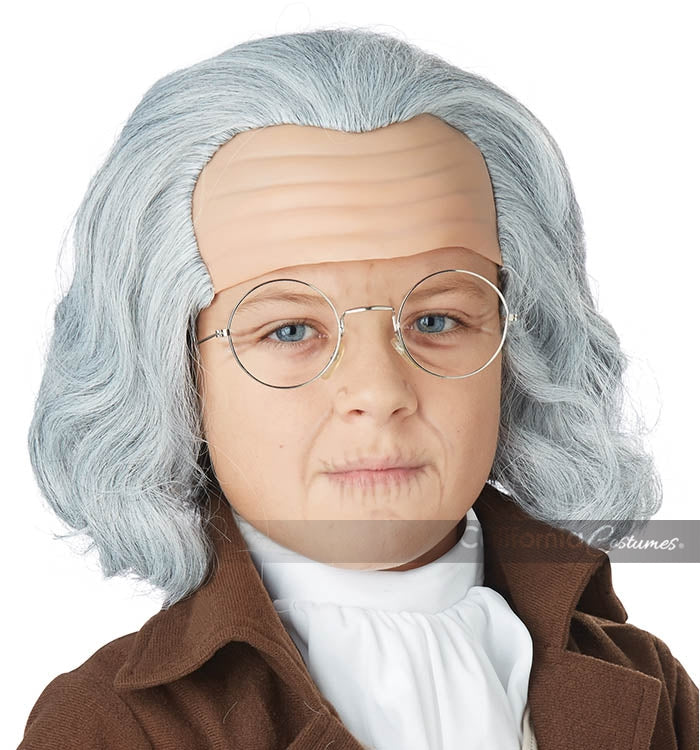 Kids Benjamin Franklin Wig with Bald Cap