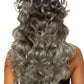 24'' Long Curly Wig w/ Half Up Pony - Grey