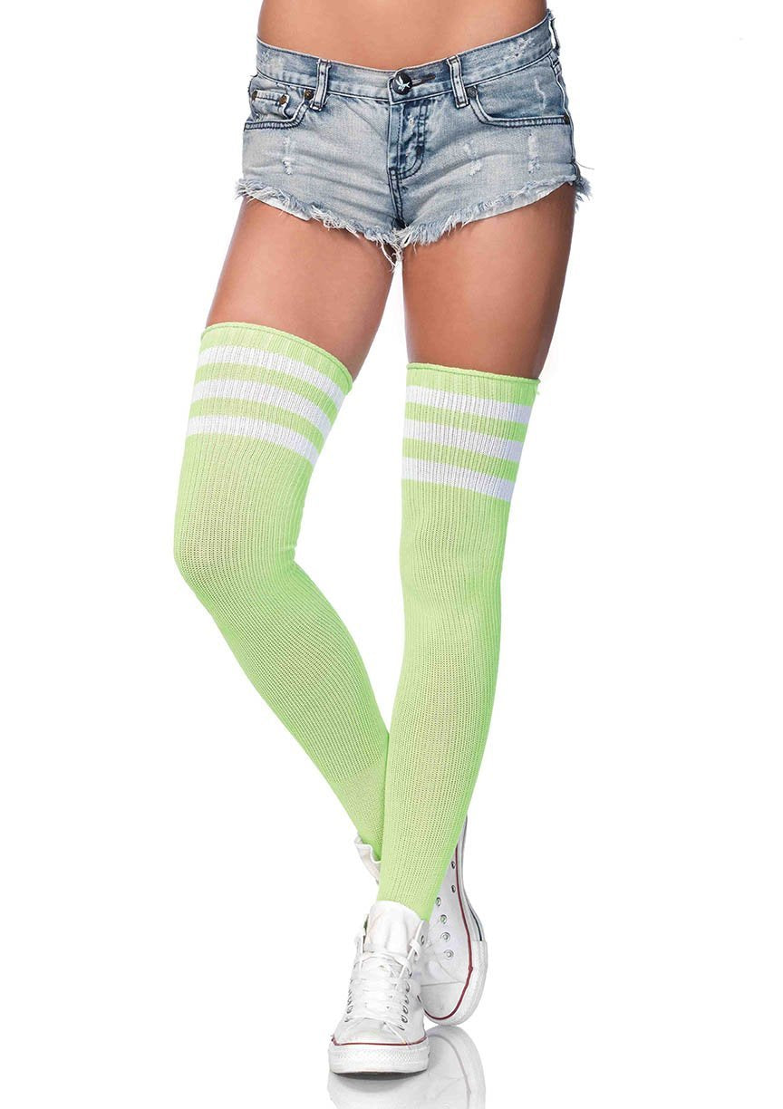 3 Stripes Athletic Ribbed Thigh Highs