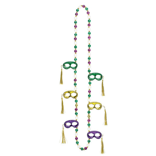 36" Mardi Gras Mask Necklace