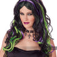 Multicolor Witch Wig - Black/Green/Purple