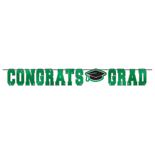 Graduation Letter Banner: Green