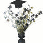 18" Special Occasion Graduation Centerpiece: Black/Gold/Silver