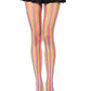 Neon Rainbow Stripped Fishnet Pantyhose - Multicolor