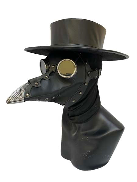 Black Plague Doctor Mask & Goggles