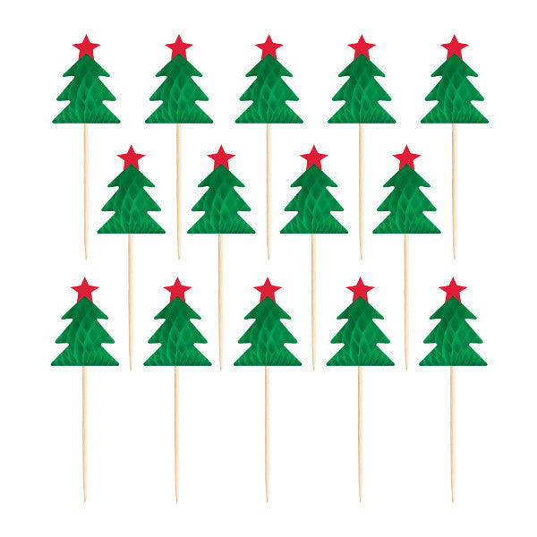 Honeycomb Party Picks: Christmas Tree