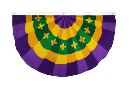 Mardi Gras Bunting Flag (5x3Ft): Fleur De Lis - PGG