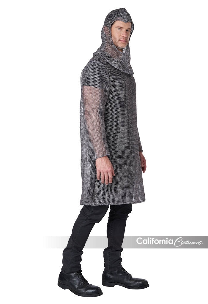 Unisex Metallic Knit Chainmail Tunic & Cowl