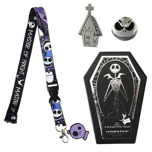 The Nightmare Before Christmas Master of Fright Lapel Pins & Lanyard Coffin Box Set (NBC)