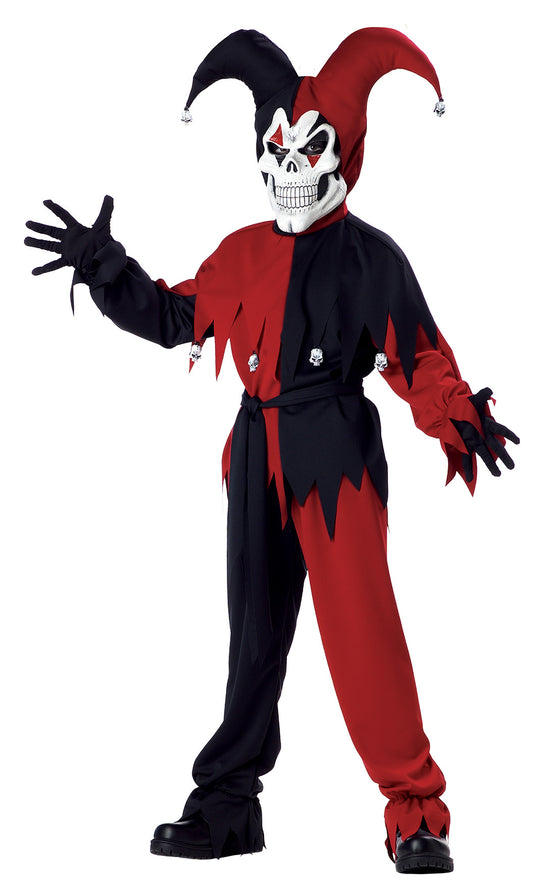 Boy's Evil Jester Costume: Red/Black
