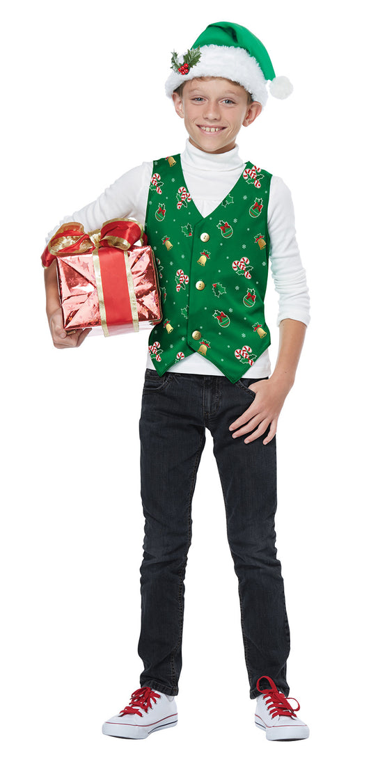 Child's Holiday Vest: Green