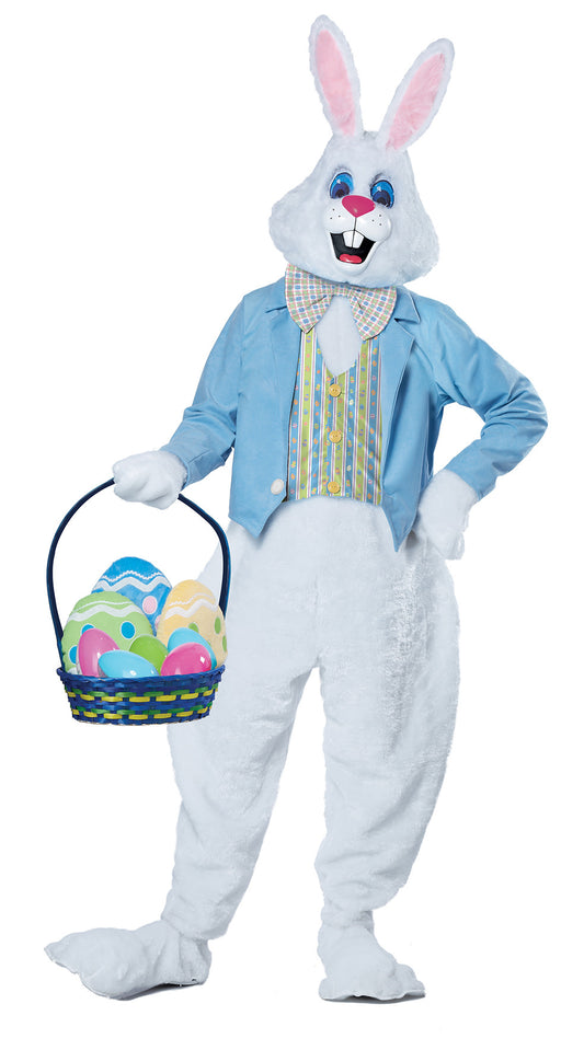 A traditional plush size adult Easter bunny costume.