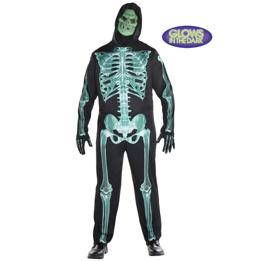 Adult Glow-In-The-Dark Skeleton Costume - Standard