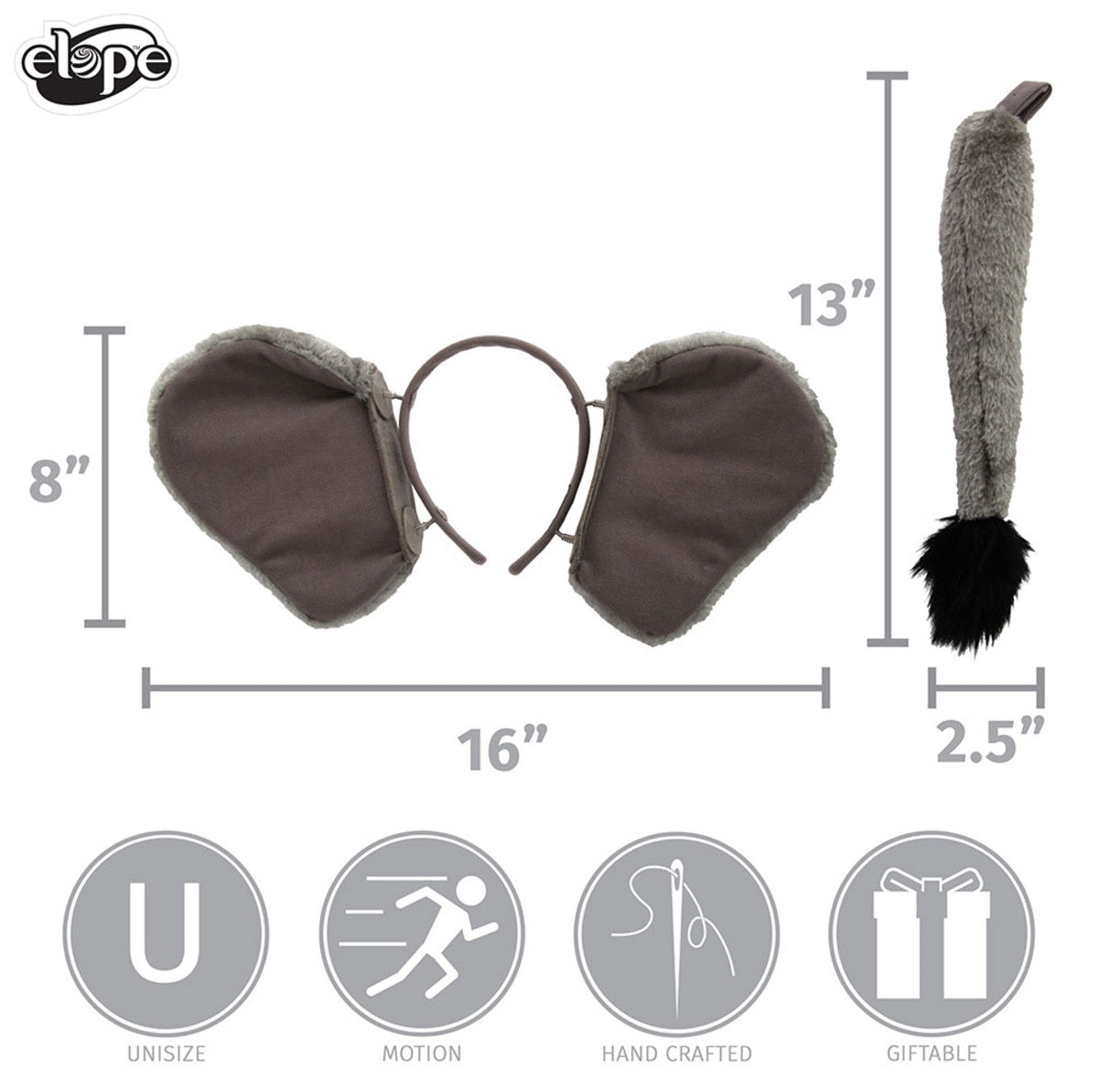 Springy Elephant Headband & Tail Kit