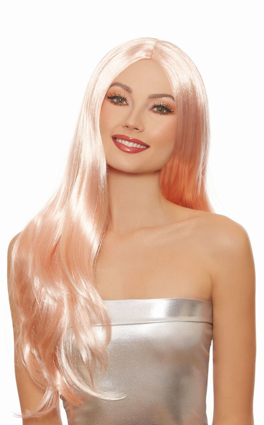 Long Straight Layered Wig - Rose Gold