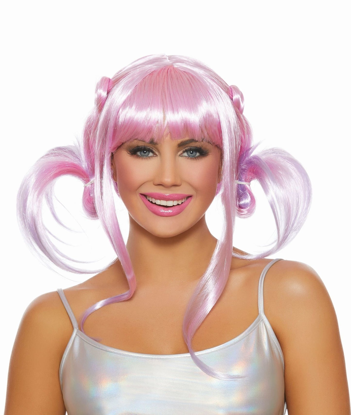 Anime Ombré Pink/Lavender Wig with Pigtails