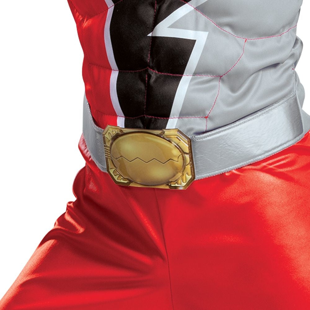 Boy's Red Power Ranger with Muscles (Dino Fury)