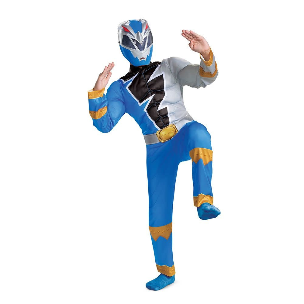 Boy's Blue Power Ranger with Muscles (Dino Fury)