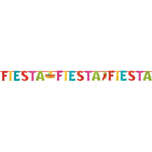 Fiesta Ribbon Banner w/ Glitter Paper Letters