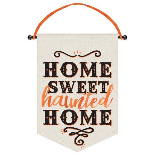 Halloween Canvas Banner: "Home Sweet Haunted Home"