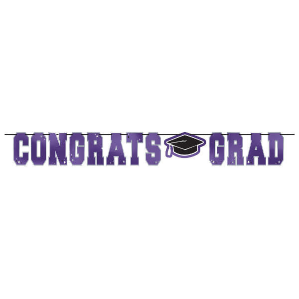 Graduation Letter Banner: Purple