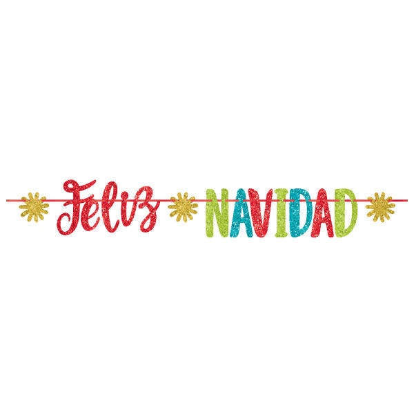 Feliz Navidad Glitter Banner