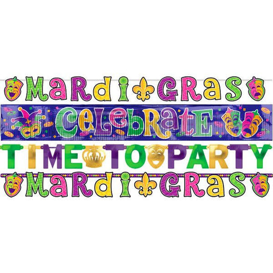 Mardi Gras Letter Banner Combo Pack