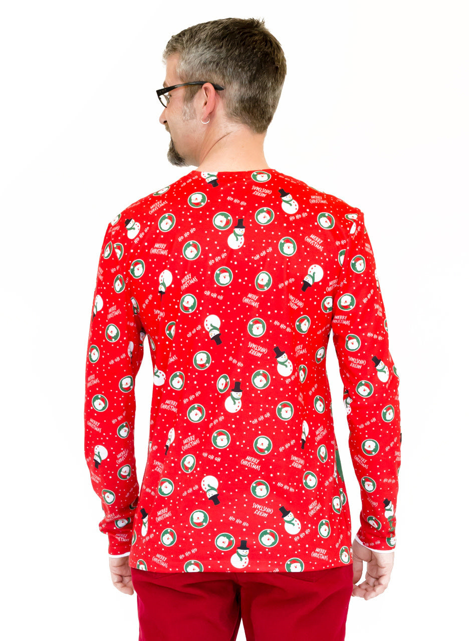 Sweater Tee: Red Christmas Matched Suit & Tie