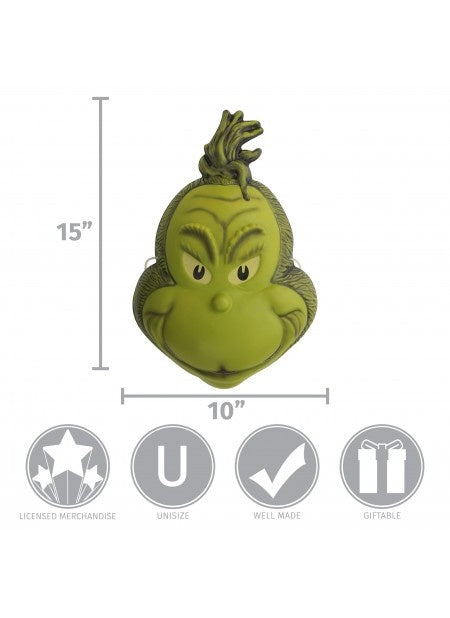 Size dimensions for a mask from the movie the Grinch.