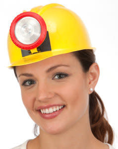 Miner Hard Hat w/ Light: Yellow