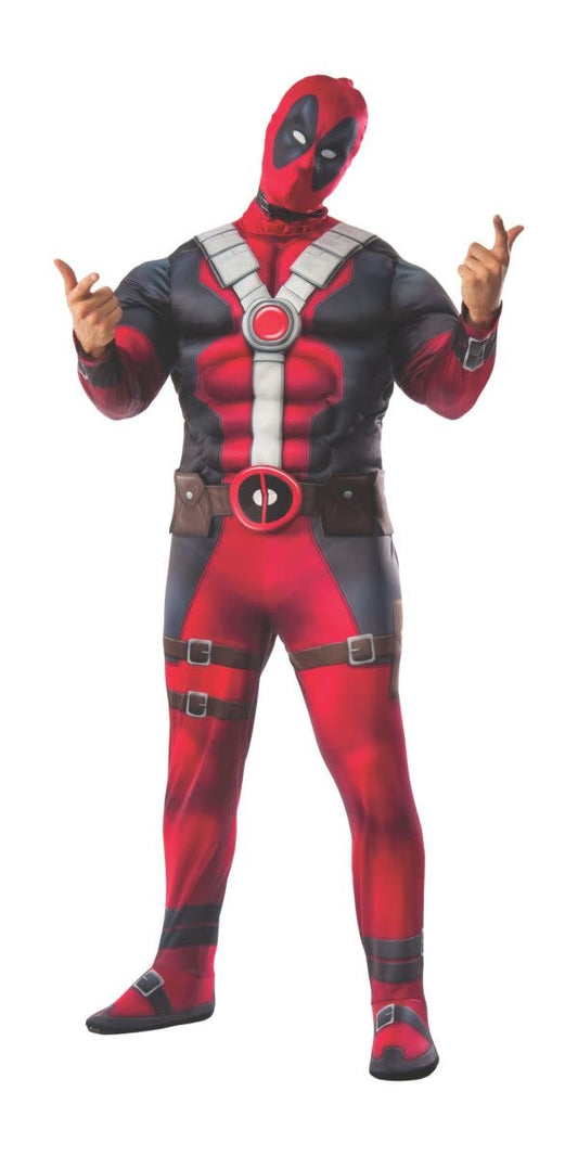 Men's Plus Size Deluxe Deadpool Costume with Muscle Chest