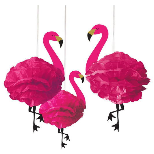 Hanging Decor: Fluffy Flamingo (3pk.)