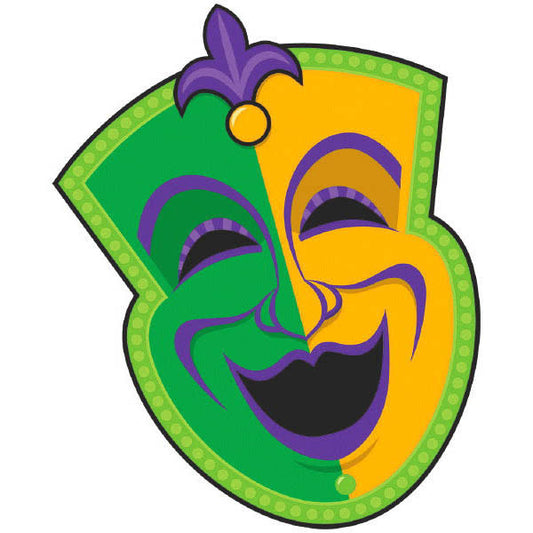 Mardi Gras Paper Cutout: Comedy Face (16")