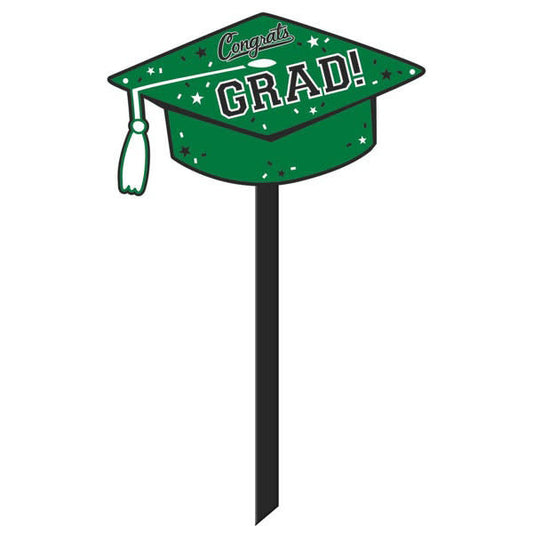 Cursive Congrats Graduation Yard Sign: Green