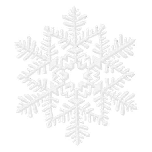 Small Glitter Plastic Snowflake Decoration - White