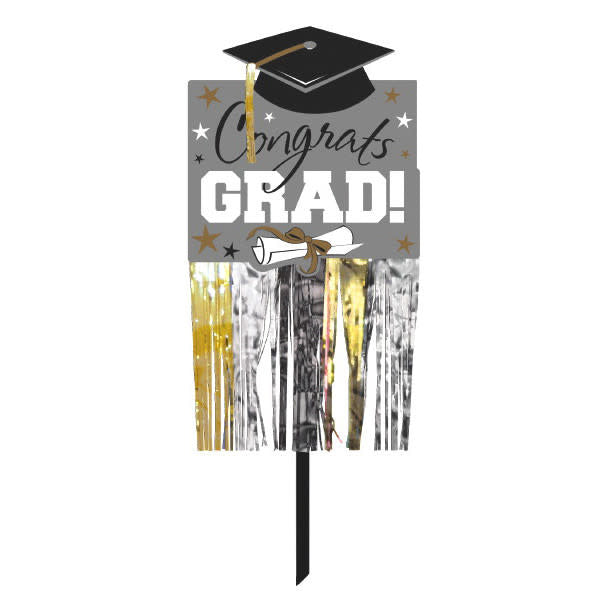 Graduation Yard Sign: Black/Silver/Gold – Johnnie Brocks