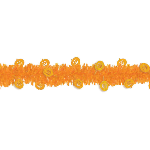 20' Tinsel Garland: Pumpkin - Orange