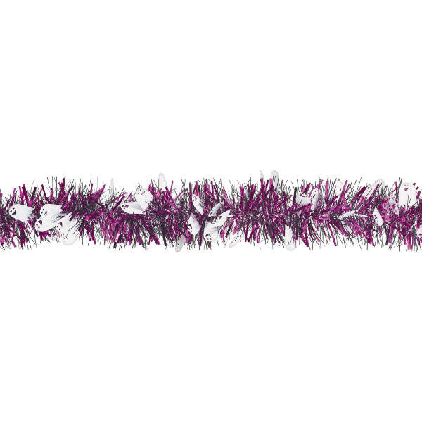 9' Tinsel Garland: Ghost - Purple