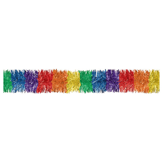 9' Tinsel Garland: Rainbow
