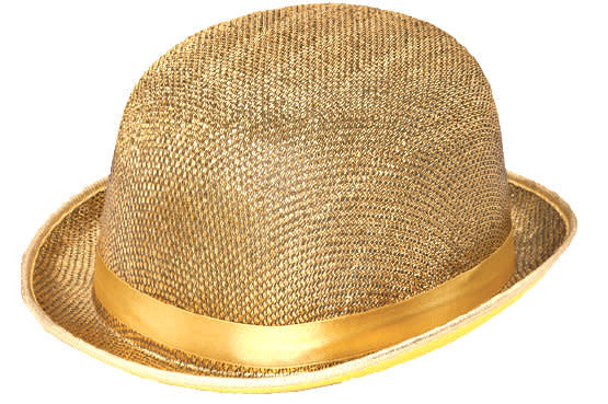 Glitter Derby Hat - Gold