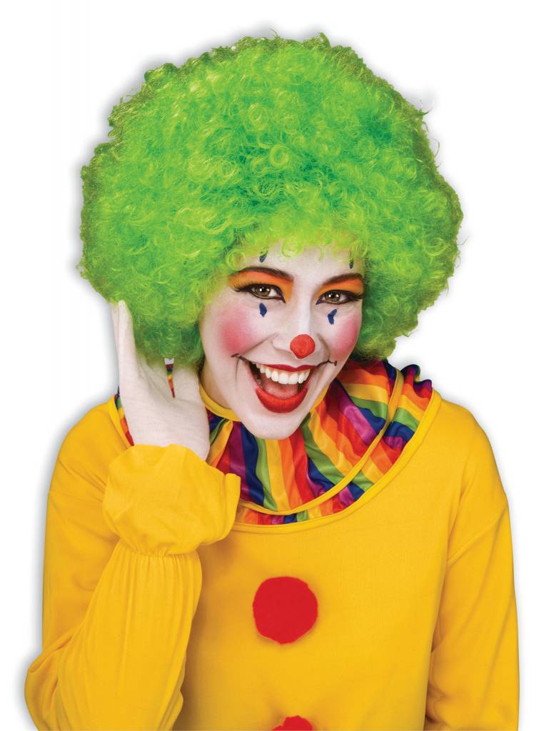 Adult Clown Afro Wig: Green