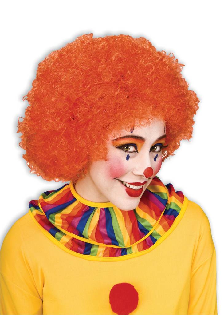 Adult Clown Afro Wig: Orange